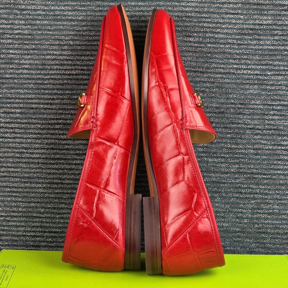Sam Edelman Loraine, Red Croc Pattern Loafers NEW In Box 10.5M - Picture 10 of 16